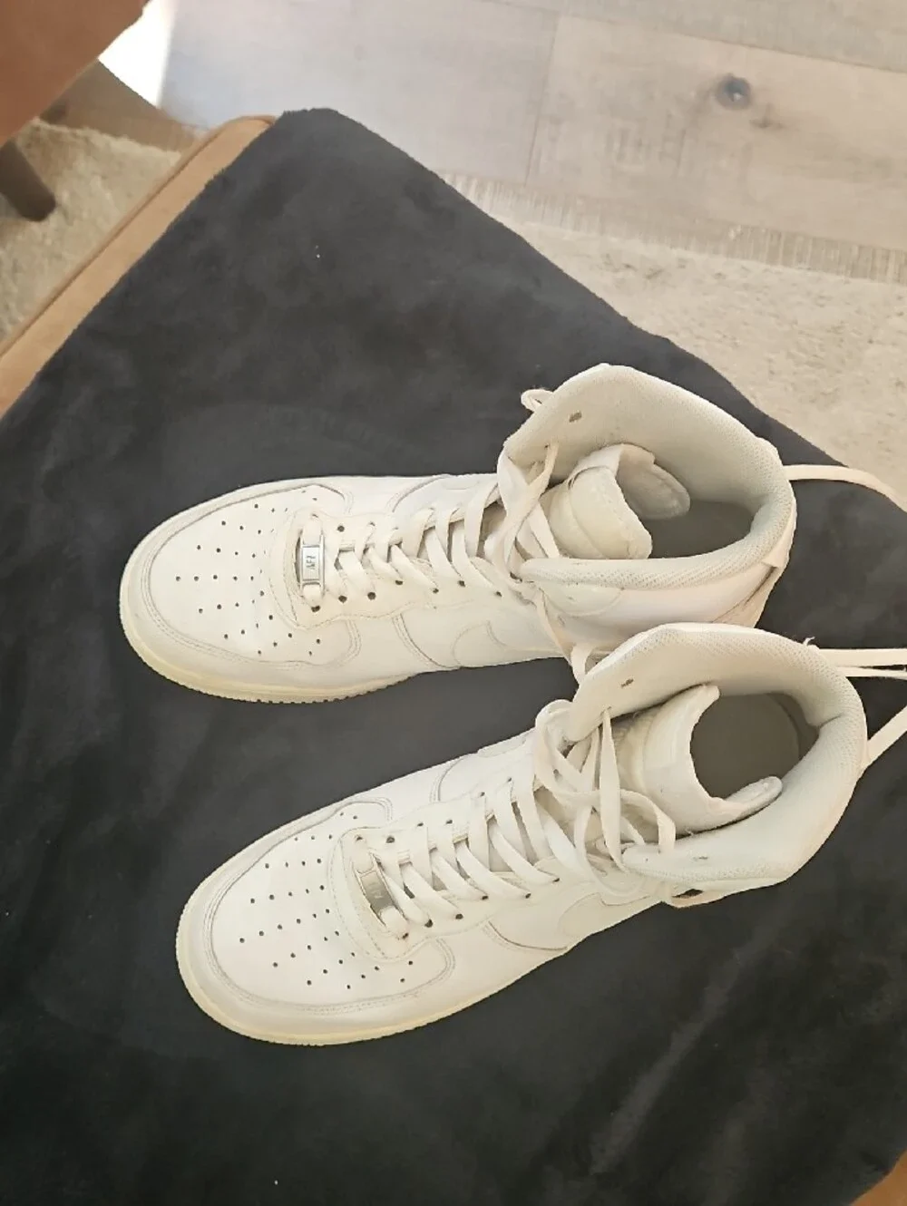 Nike Men’s High-Top Sneakers in Cream/Off-White